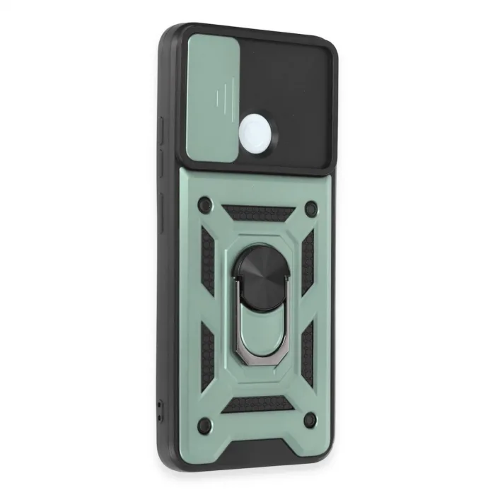 Xiaomi Redmi 12c Kılıf Pars Lens Yüzüklü Silikon - Yeşil