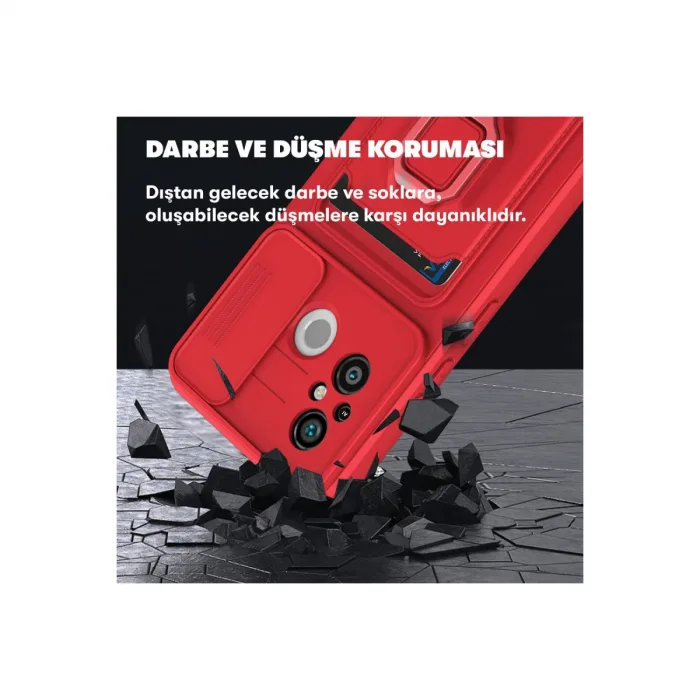 Xiaomi Redmi 12c Kılıf Zuma Kartvizitli Yüzüklü Silikon - Pembe