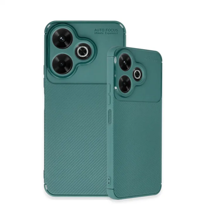 Xiaomi Redmi 13 4g Kılıf Auto Focus Karbon Kapak - Koyu Yeşil