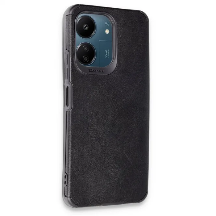 Xiaomi Redmi 13c Kılıf Loop Deri Silikon - Siyah