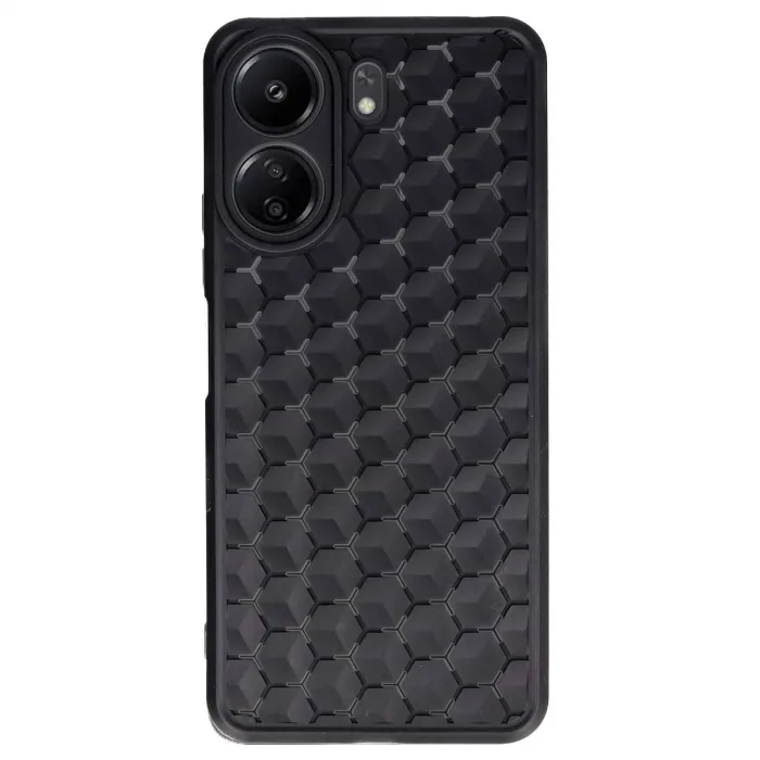 Xiaomi Redmi 13c Kılıf Petek Silikon Kapak - Siyah