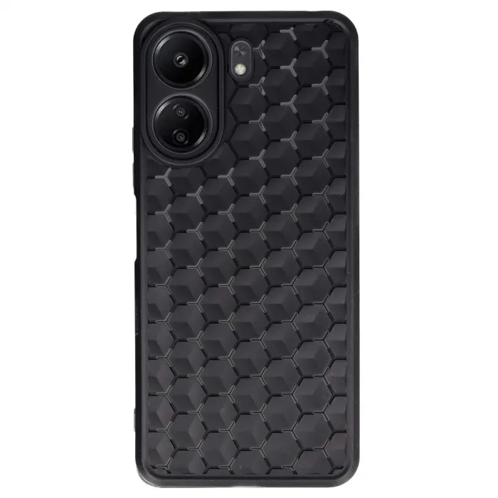 Xiaomi Redmi 13c Kılıf Petek Silikon Kapak - Siyah