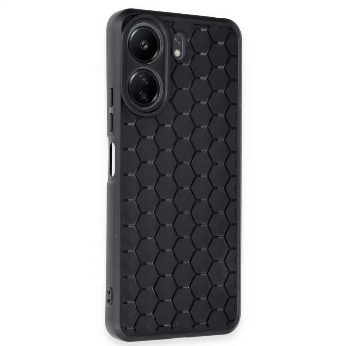 Xiaomi Redmi 13c Kılıf Petek Silikon Kapak - Siyah