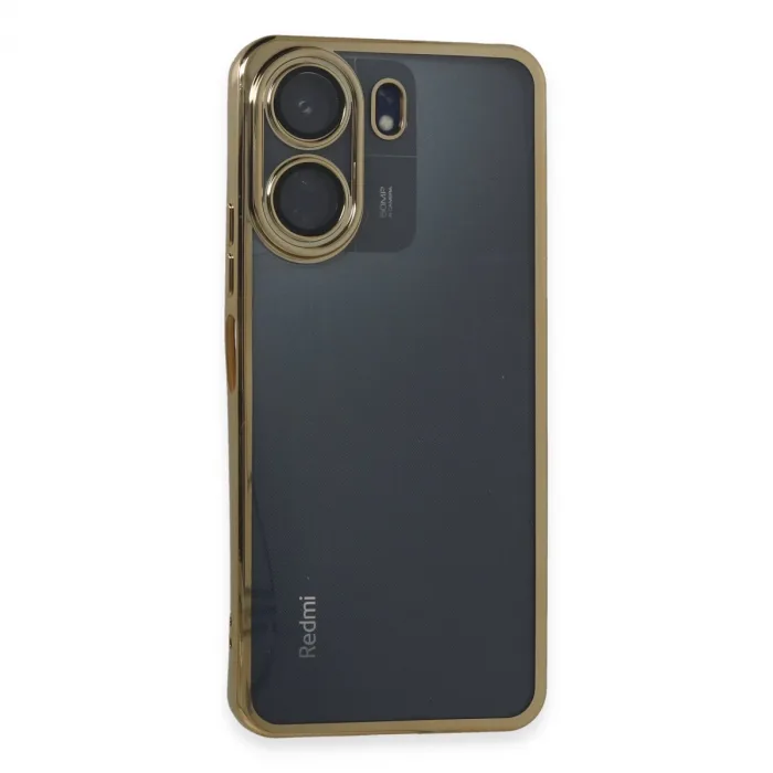 Xiaomi Redmi 13c Kılıf Razer Lensli Silikon - Gold