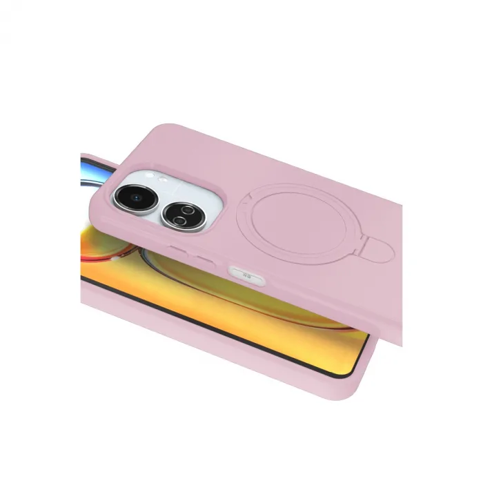 Xiaomi Redmi 13c Regal Magsafe Standlı Kapak - Açık Pembe