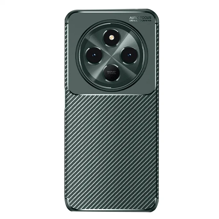 Xiaomi Redmi 14c Kılıf Auto Focus Karbon Kapak - Koyu Yeşil