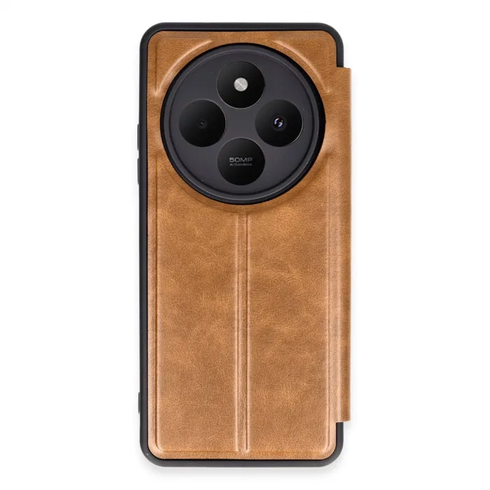 Xiaomi Redmi 14c Kılıf Flip Cover - Taba