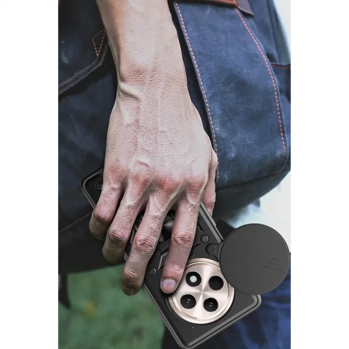 Xiaomi Redmi 14c Kılıf Pars Lens Yüzüklü Silikon - Yeşil