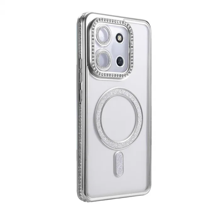 Xiaomi Redmi 15c 4g Joke Simli Magneticsafe Kılıf - Gümüş