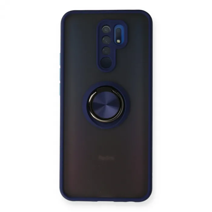Xiaomi Redmi 9 Kılıf Montreal Yüzüklü Silikon Kapak - Lacivert