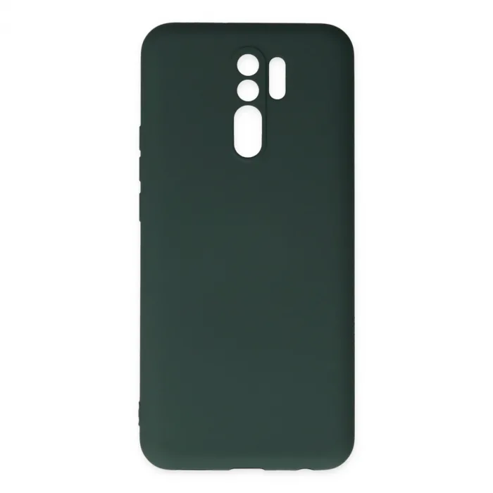 Xiaomi Redmi 9 Kılıf Nano İçi Kadife Silikon - Koyu Yeşil