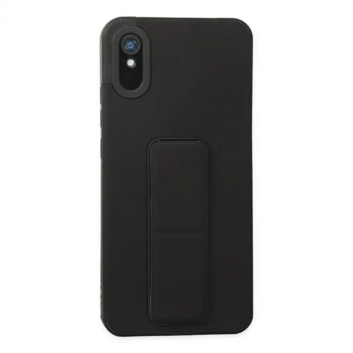 Xiaomi Redmi 9a Kılıf Mega Standlı Silikon - Siyah