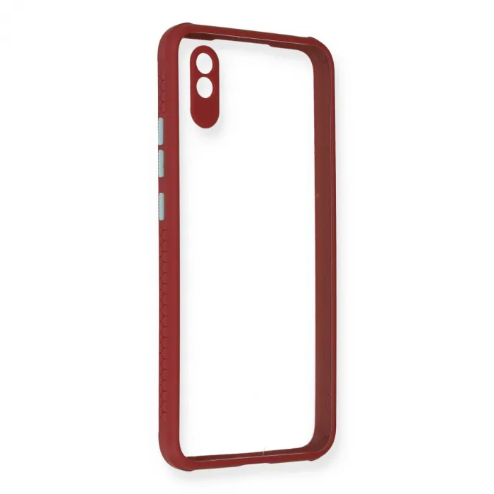 Xiaomi Redmi 9a Kılıf Miami Şeffaf Silikon - Fuşya