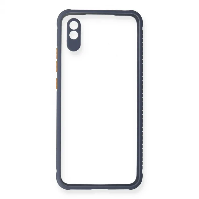 Xiaomi Redmi 9a Kılıf Miami Şeffaf Silikon - Gri