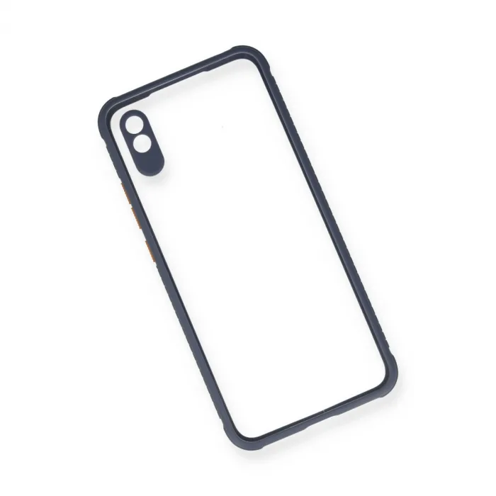 Xiaomi Redmi 9a Kılıf Miami Şeffaf Silikon - Gri