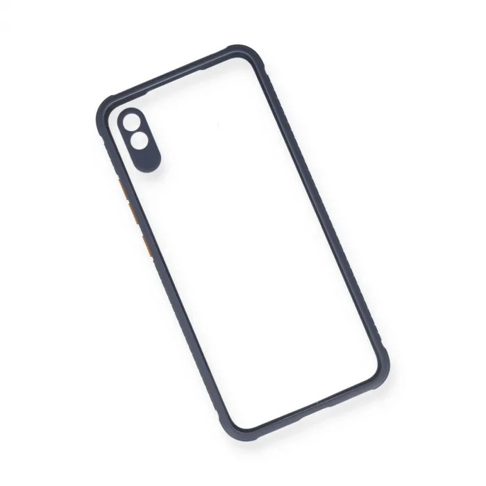 Xiaomi Redmi 9a Kılıf Miami Şeffaf Silikon - Gri