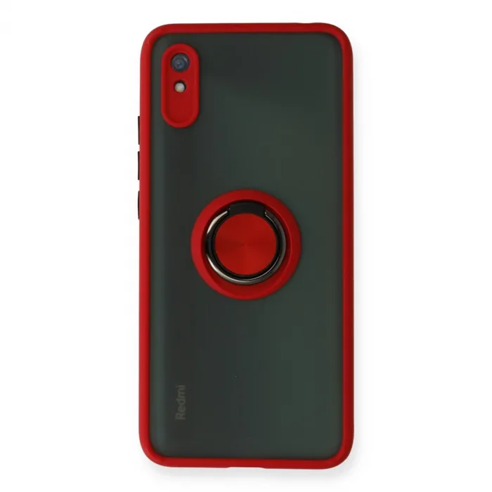 Xiaomi Redmi 9a Kılıf Montreal Yüzüklü Silikon Kapak - Kırmızı