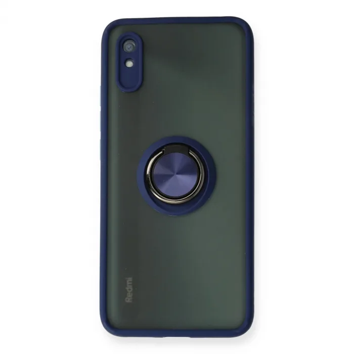 Xiaomi Redmi 9a Kılıf Montreal Yüzüklü Silikon Kapak - Lacivert