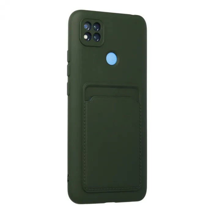 Xiaomi Redmi 9c Kılıf Kelvin Kartvizitli Silikon - Koyu Yeşil