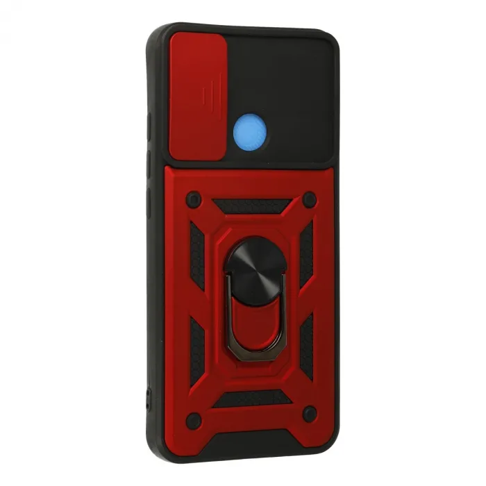 Xiaomi Redmi 9c Kılıf Pars Lens Yüzüklü Silikon - Kırmızı