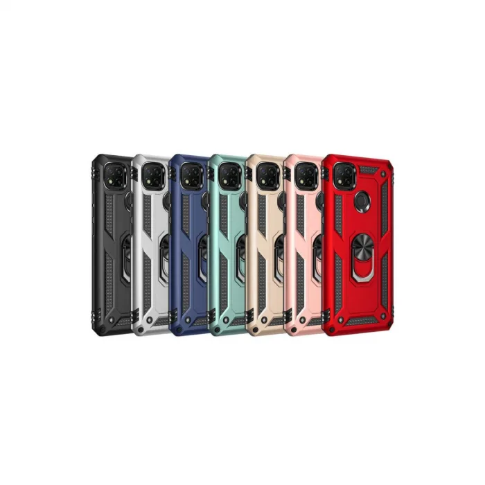 Xiaomi Redmi 9c Kılıf Sofya Yüzüklü Silikon Kapak - Gold