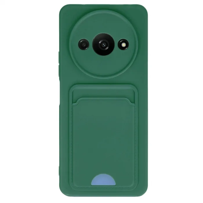 Xiaomi Redmi A3 4g Kılıf Kelvin Kartvizitli Silikon - Koyu Yeşil