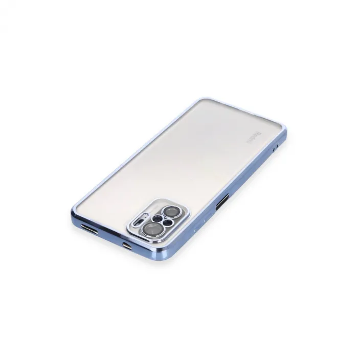 Xiaomi Redmi Note 10 Kılıf Razer Lensli Silikon - Açık Mavi