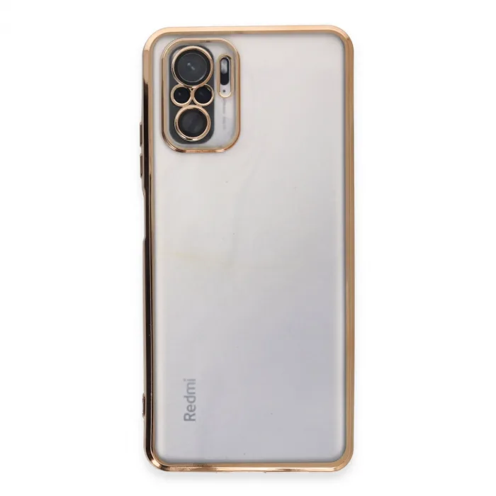 Xiaomi Redmi Note 10 Kılıf Razer Lensli Silikon - Gold
