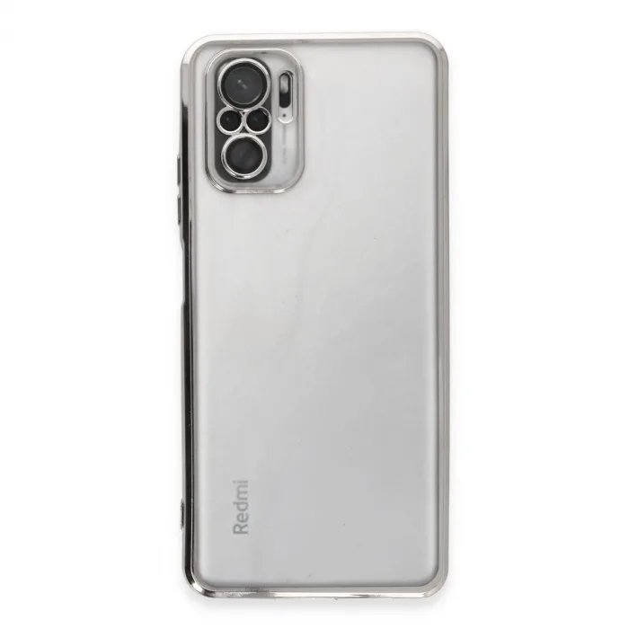Xiaomi Redmi Note 10 Kılıf Razer Lensli Silikon - Gümüş