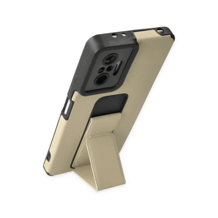 Xiaomi Redmi Note 10 Pro Kılıf Mega Standlı Silikon - Gold