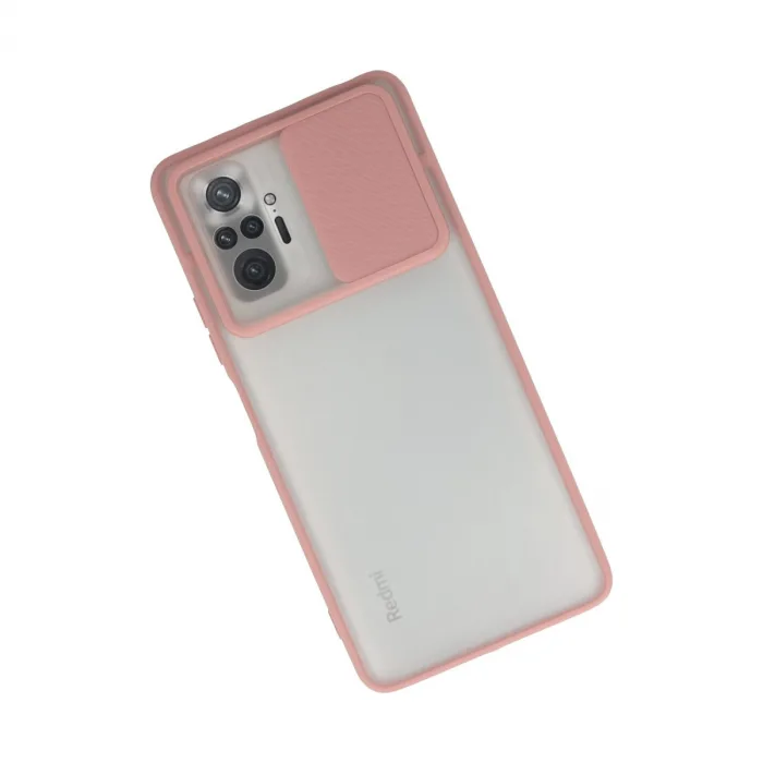 Xiaomi Redmi Note 10 Pro Kılıf Palm Buzlu Kamera Sürgülü Silikon - Pembe