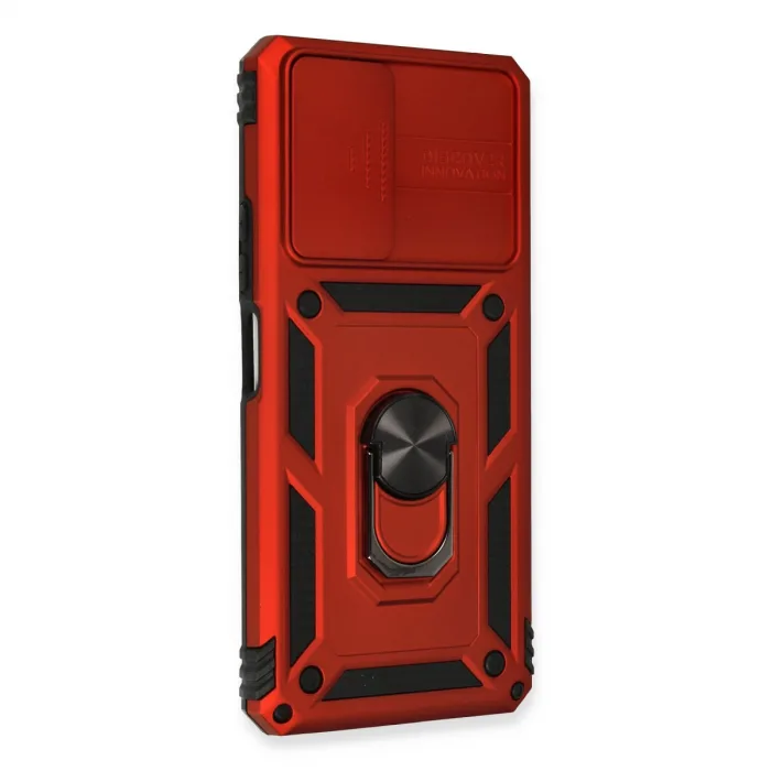 Xiaomi Redmi Note 10 Pro Kılıf Pars Lens Yüzüklü Silikon - Kırmızı