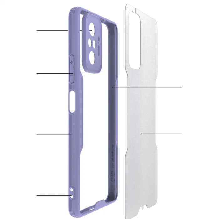 Xiaomi Redmi Note 10 Pro Kılıf Platin Silikon - Lila