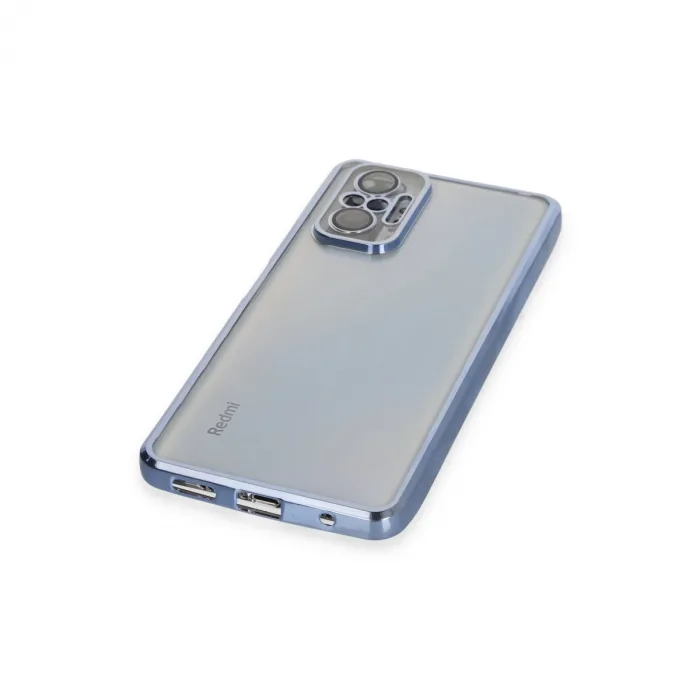 Xiaomi Redmi Note 10 Pro Kılıf Razer Lensli Silikon - Açık Mavi