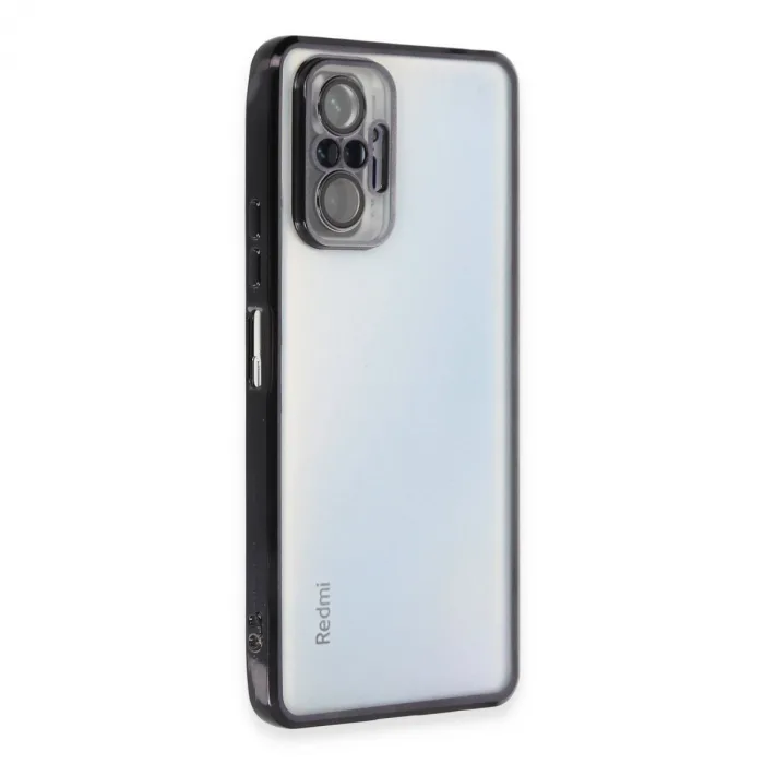 Xiaomi Redmi Note 10 Pro Kılıf Razer Lensli Silikon - Siyah
