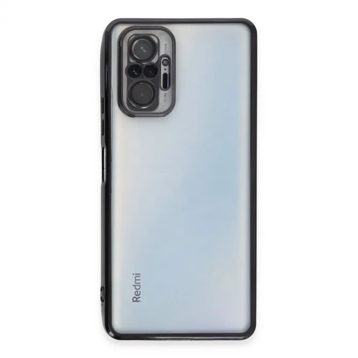 Xiaomi Redmi Note 10 Pro Kılıf Razer Lensli Silikon - Siyah