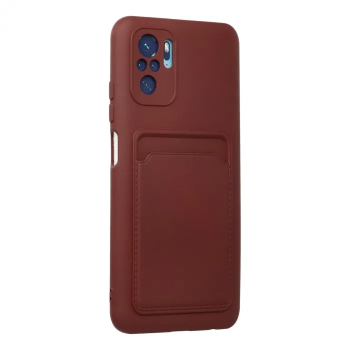 Xiaomi Redmi Note 10s Kılıf Kelvin Kartvizitli Silikon - Bordo