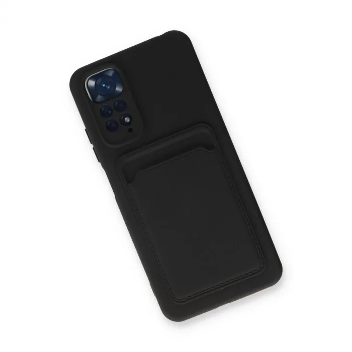 Xiaomi Redmi Note 11 Kılıf Kelvin Kartvizitli Silikon - Siyah