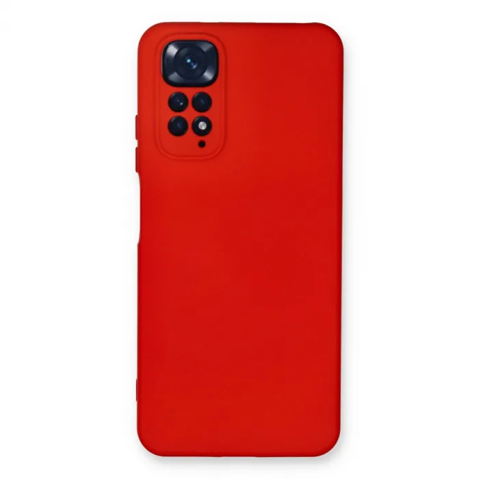 Xiaomi Redmi Note 11 Kılıf Nano İçi Kadife Silikon - Kırmızı