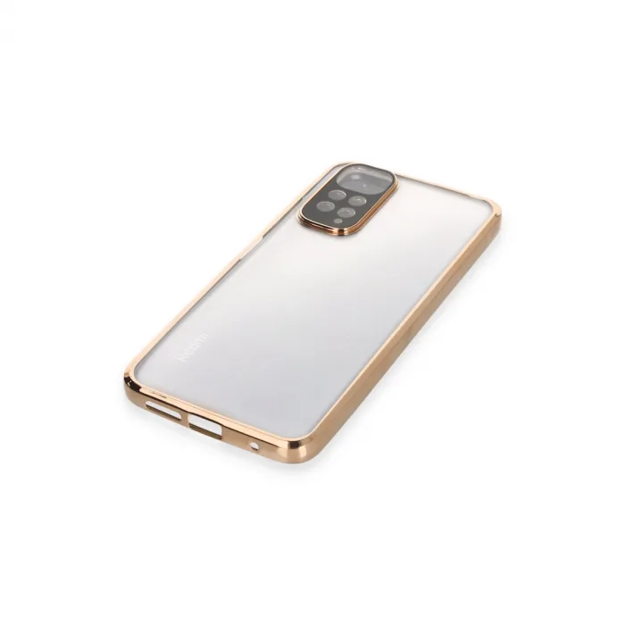 Xiaomi Redmi Note 11 Kılıf Razer Lensli Silikon - Gold