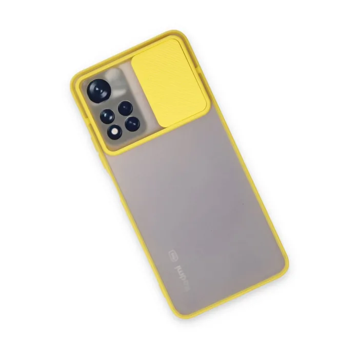Xiaomi Redmi Note 11 Pro Plus 5g Kılıf Palm Buzlu Kamera Sürgülü Silikon - Sarı