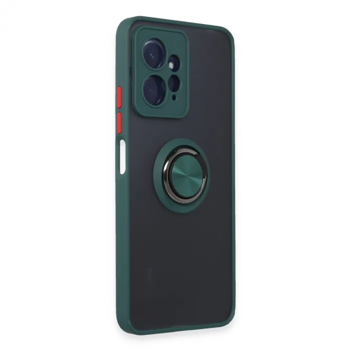 Xiaomi Redmi Note 12 4g Kılıf Montreal Yüzüklü Silikon Kapak - Yeşil