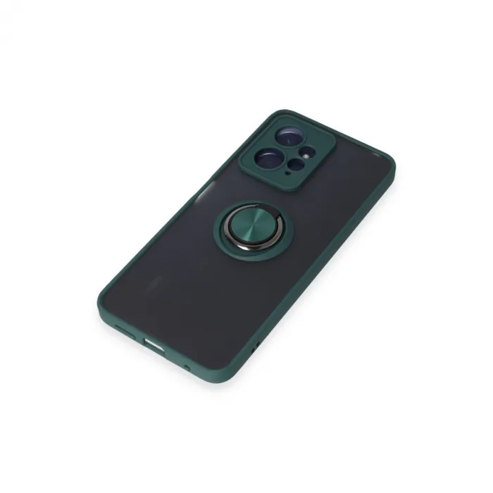 Xiaomi Redmi Note 12 4g Kılıf Montreal Yüzüklü Silikon Kapak - Yeşil