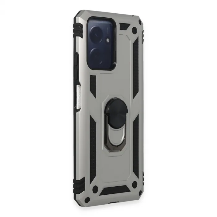 Xiaomi Redmi Note 12 4g Kılıf Sofya Yüzüklü Silikon Kapak - Gümüş