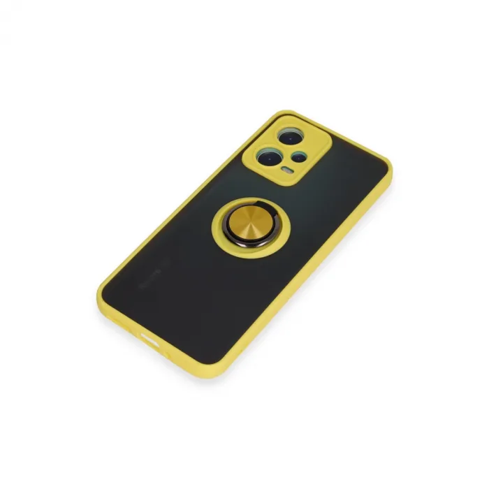 Xiaomi Redmi Note 12 5g Kılıf Montreal Yüzüklü Silikon Kapak - Sarı