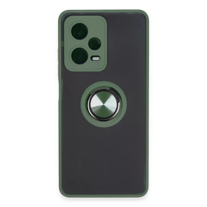 Xiaomi Redmi Note 12 5g Kılıf Montreal Yüzüklü Silikon Kapak - Yeşil