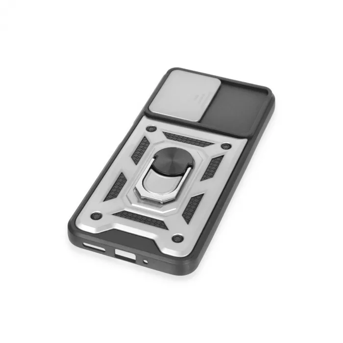 Xiaomi Redmi Note 12 5g Kılıf Pars Lens Yüzüklü Silikon - Gümüş