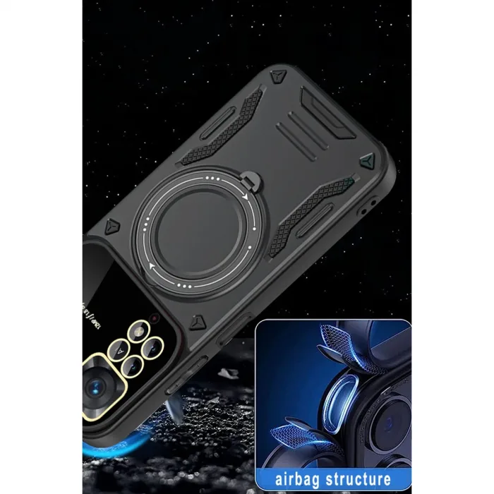 Xiaomi Redmi Note 12 Pro 4g Kılıf Joy Lens Standlı Kapak - Koyu Yeşil