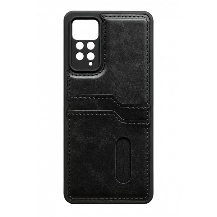 Xiaomi Redmi Note 12 Pro 4g Kılıf Sara Kartvizitli Deri Kılıf - Siyah