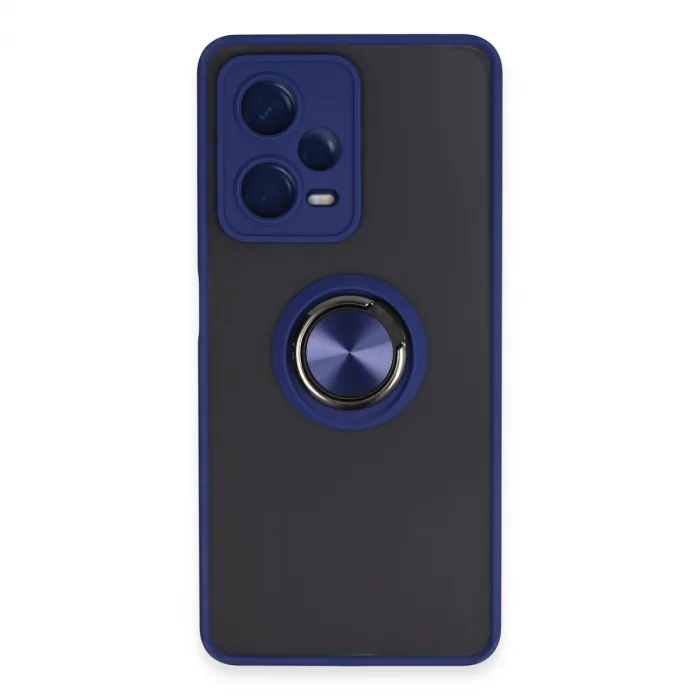 Xiaomi Redmi Note 12 Pro 5g Kılıf Montreal Yüzüklü Silikon Kapak - Lacivert